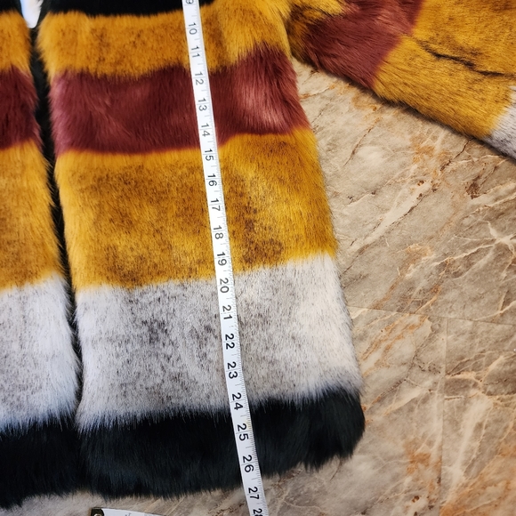 Zara NWT faux fur striped fun jacket XS - Picture 8 of 12